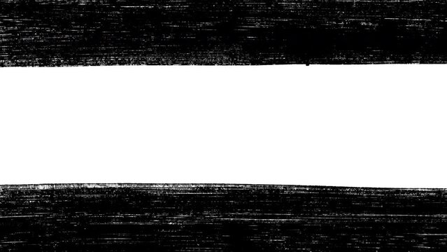Hand drawn black movie bars, stop motion letterboxing effect 
