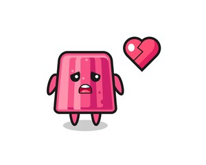jelly cartoon illustration is broken heart