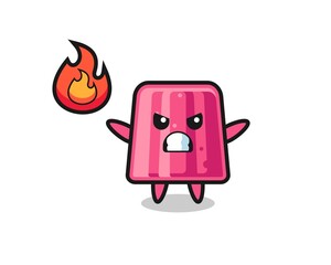jelly character cartoon with angry gesture