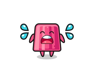 jelly cartoon illustration with crying gesture