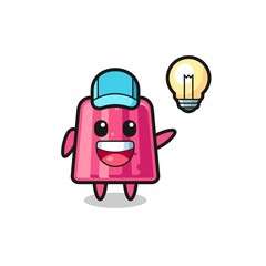 jelly character cartoon getting the idea