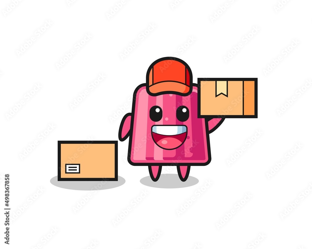 Sticker Mascot Illustration of jelly as a courier