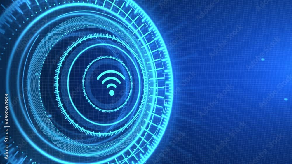 Aufkleber wifi signal icon hud loop animation. internet, business, technology and network concept. 5g network 