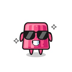 Cartoon mascot of jelly with cool gesture