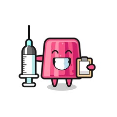 Mascot Illustration of jelly as a doctor