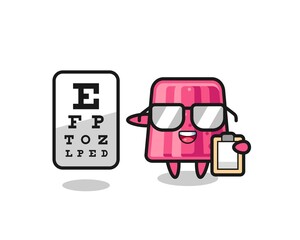 Illustration of jelly mascot as an ophthalmology