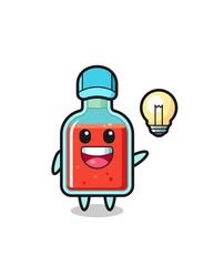 Fototapeta premium square poison bottle character cartoon getting the idea