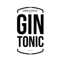 Cocktail Gin Tonic vintage sign - obrazy, fototapety, plakaty