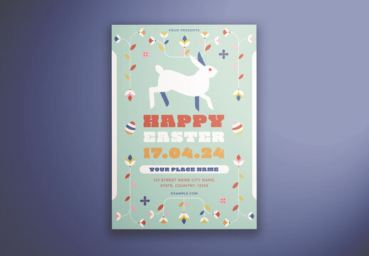 Happy Easter Day Flyer Layout