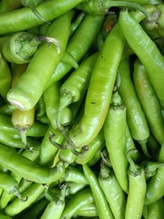 bunch of organic green chillies