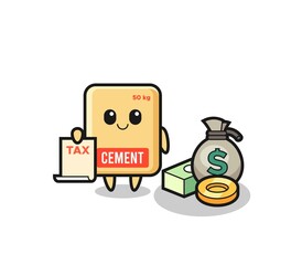 Character cartoon of cement sack as a accountant