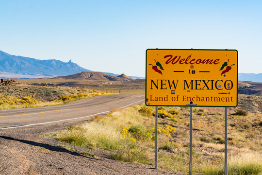 Welcome to New Mexico Sign along the Road