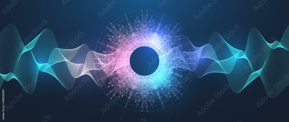 Poster Virtual global internet connection metaverse with a new experience in metaverse virtual reality technology. Metaverse digital world smart futuristic interface technology background, futuristic vector