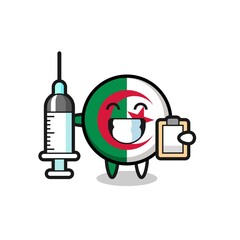 Mascot Illustration of algeria flag as a doctor
