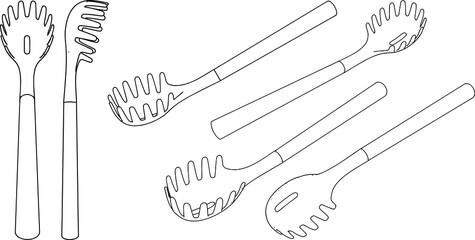 Multi-angle kitchen spatula in retro contour shape