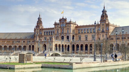 Obraz premium Parc de María Luisa et place d'Espagne à Séville en Andalousie, Espagne 