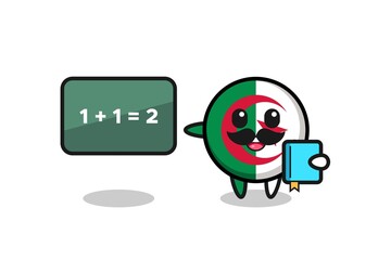 Illustration of algeria flag character as a teacher