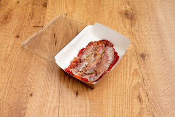 his dream sandwich, a combination of Iberian pork jowls with two creams, one with dried figs and the other with roasted red peppers.