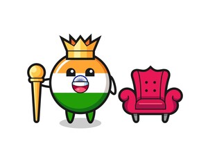 Mascot cartoon of india as a king