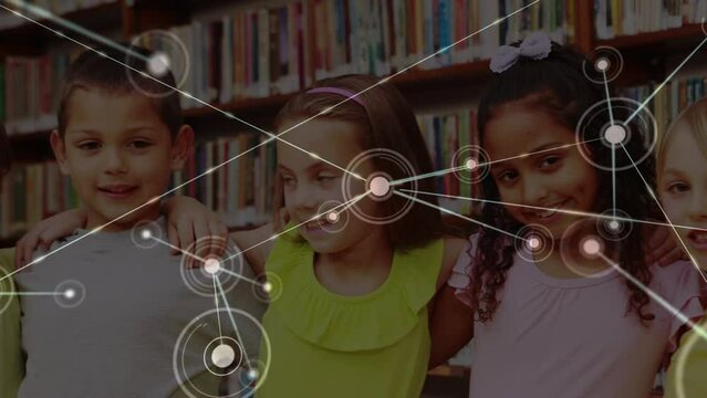 Animation of networks of connections over diverse schoolchildren