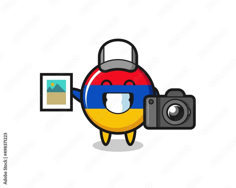 Wall mural character illustration of armenia flag as a photographer