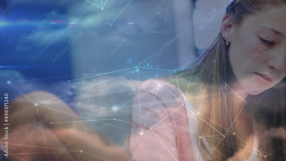 Poster animation of networks of connections over diverse schoolchildren in classroom