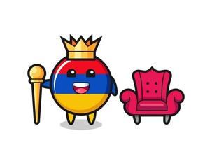 Mascot cartoon of armenia flag as a king