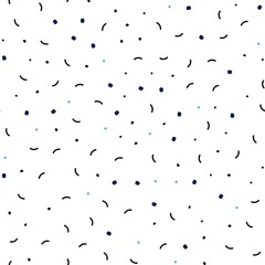 Dark BLUE vector seamless cover with spots, lines.