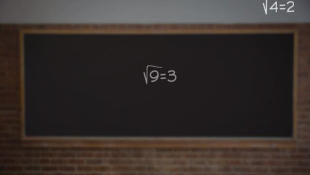 Animation of mathematical equations over blackboard