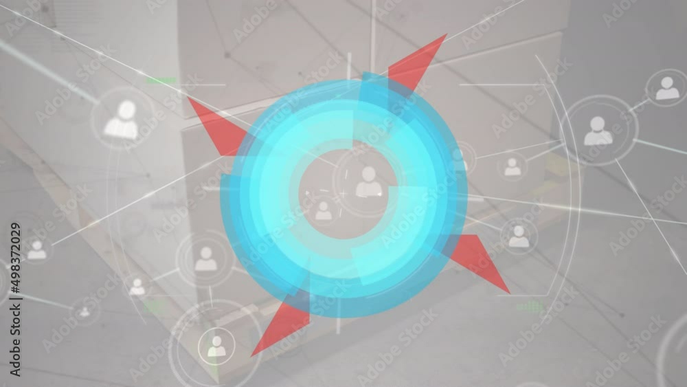 Poster animation of circles moving over network of connections