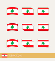 Vector flags of Lebanon, collection of Lebanon flags.