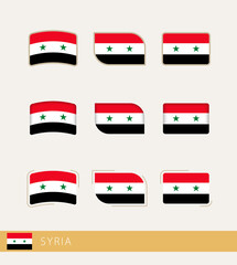 Vector flags of Syria, collection of Syria flags.