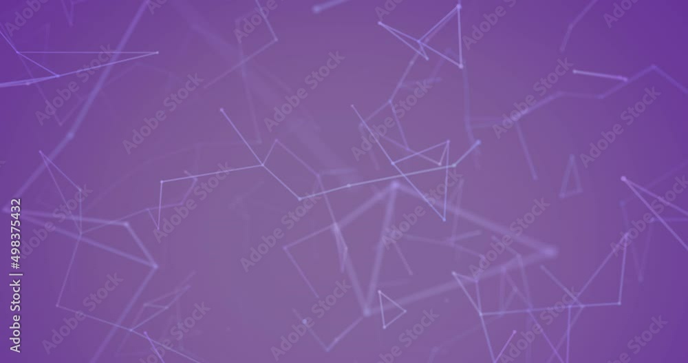 Poster animation of network of plexus connections on purple background