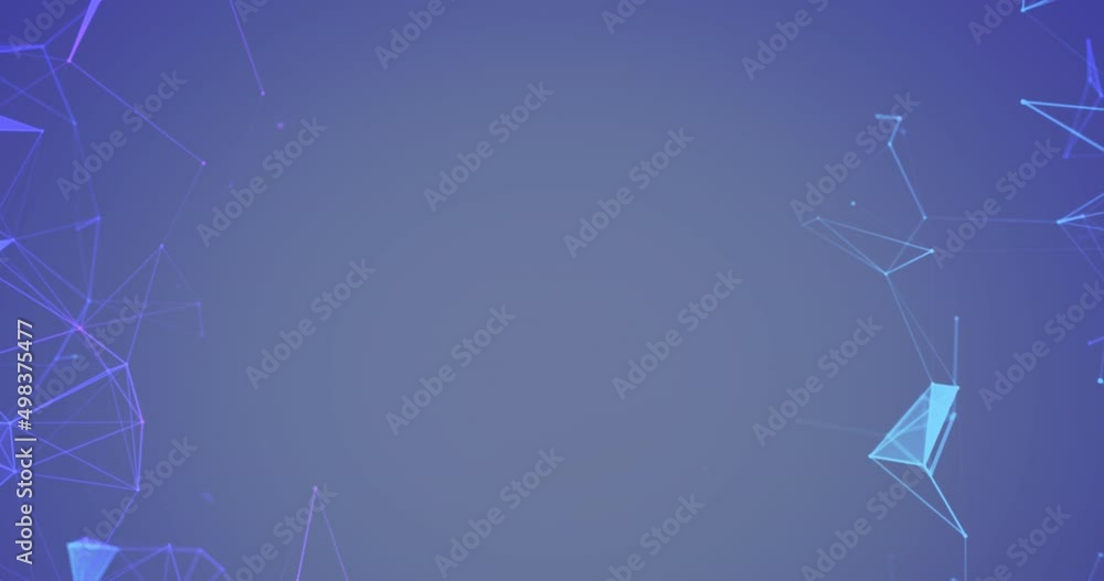 Poster animation of network of plexus connections on purple background