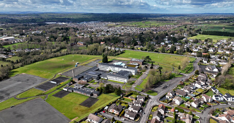 Fototapeta na wymiar Aerial photo of Cambridge House Grammar School Ballymena Co Antrim Northern Ireland uk