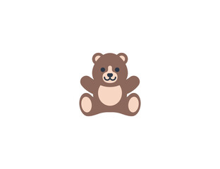 Teddy Bear vector flat emoticon. Isolated Toy illustration. Teddy Bear icon