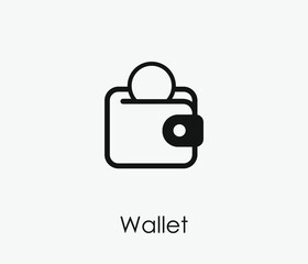 Wallet vector icon. Editable stroke. Symbol in Line Art Style for Design, Presentation, Website or Apps Elements, Logo. Pixel vector graphics - Vector