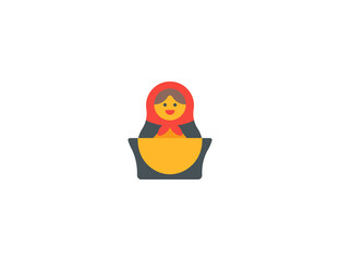 Nesting Dolls vector flat emoticon. Isolated Matryoshka illustration. Russian Dolls icon