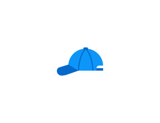 Billed Cap vector flat emoticon. Isolated Baseball Cap illustration. Billed Cap  icon