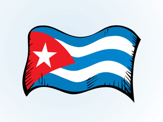 Flag of Cuba. Vector drawing icon