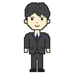 Clip art of working man in pixel art