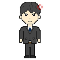 Pixel art angry working men