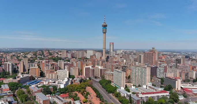 Johannesburg South Africa skyline aerial &ndash; urban cityscape