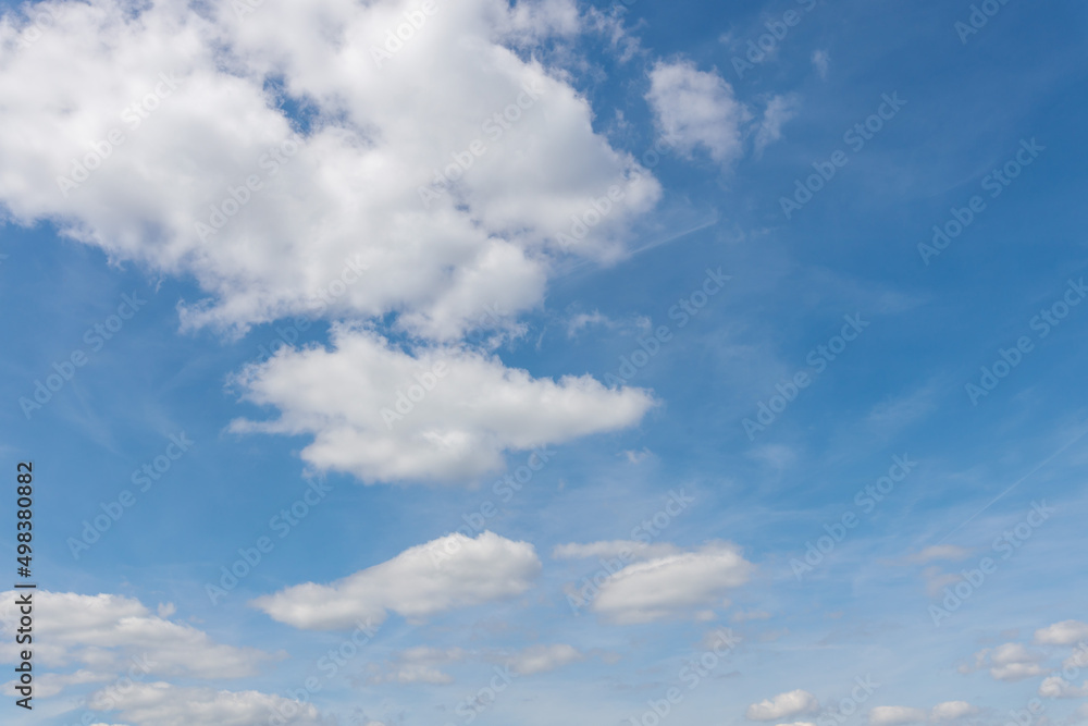 Wall mural blue sky with white clouds - sky replacements texture background