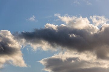 Fototapeta na wymiar Infinite Horizons: Close-Up of a Cloud on a Blue Sky for Sky Replacement