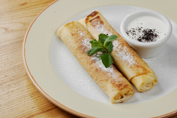 pancakes with cottage cheese and sour cream