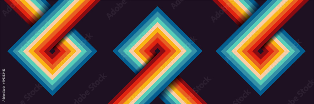 Poster abstract simple retro style with stripes 1970 background design vector illustration