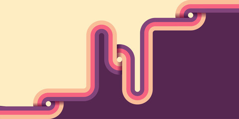 Abstract simple retro style with stripes 1970 background design Vector illustration