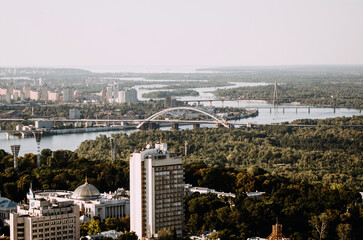 Panoramic view of Kyiv houses in Ukraine