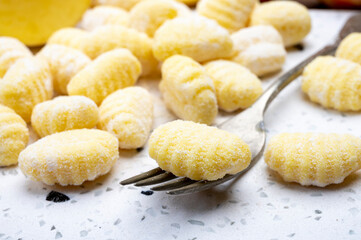 Italian cuisine, homemade gnocchi di patata made from potatoes